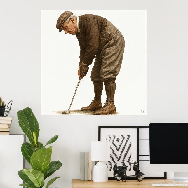 1920's Golf Fashion - Art Print Poster (Heimbüro)