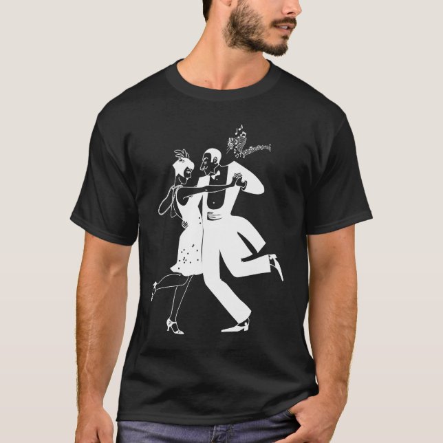 1920's Great Gatsby Glamorous Couple Dancing Class T-Shirt (Vorderseite)