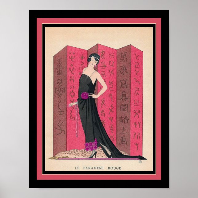 1921 Art Deco Paris Mode Pochoir Poster (Vorne)