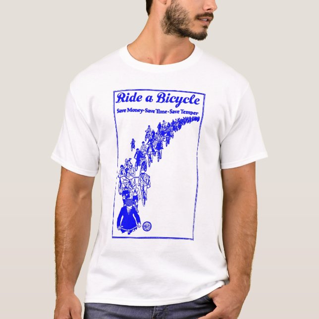 1921 Fahrräder blau T-Shirt (Vorderseite)