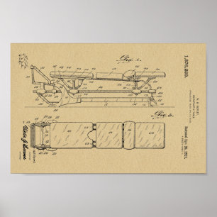 1921 Vintage Chiropraktische Tafelpatente Art Prin Poster