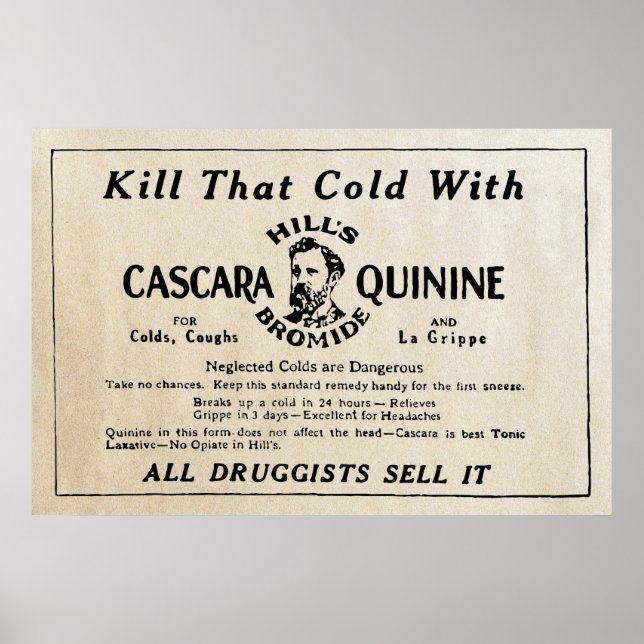 1921 Vintage Quinine Ad Poster (Vorne)