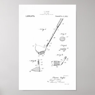 1921 Vintager Golf Club Patent Art Print Poster