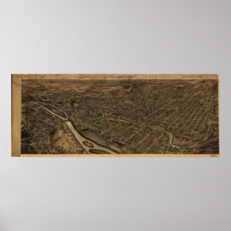 1922 Allentown, PA Birds Eye Panoramablick Karte Poster