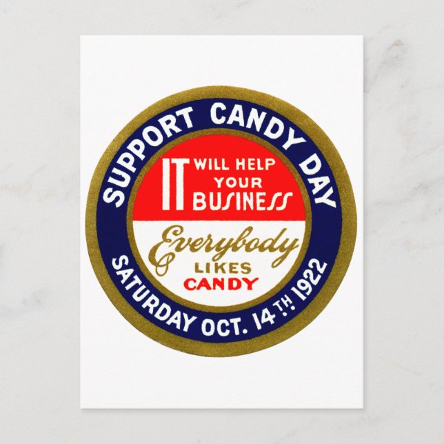 1922 Candy Day Postkarte (Vorderseite)