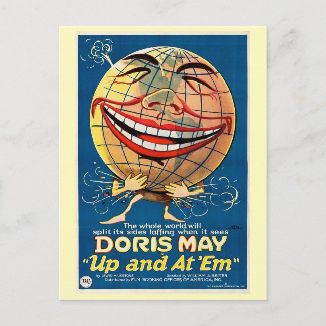 1922 Film Up and at 'Em Postkarte (Vorderseite)