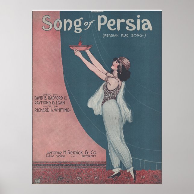 1922 Gesang Persiens Poster (Vorne)
