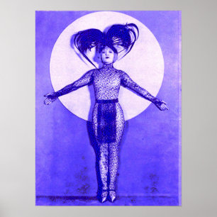 1922 oddball-Filmstar steht auf - blau Poster