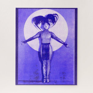 1922 oddball-Filmstar steht auf - blau Puzzle