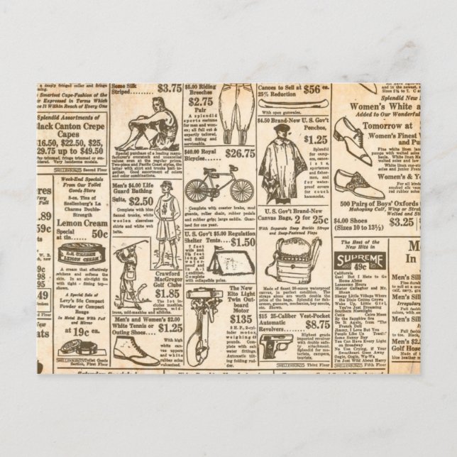 1922 Vintage Zeitungswerbung Postkarte (Vorderseite)