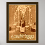 1923 Art Deco Champagne Ad. Poster<br><div class="desc">1923,  Art Deco,  Werbung für G. Chauvet Freres Champagne.</div>