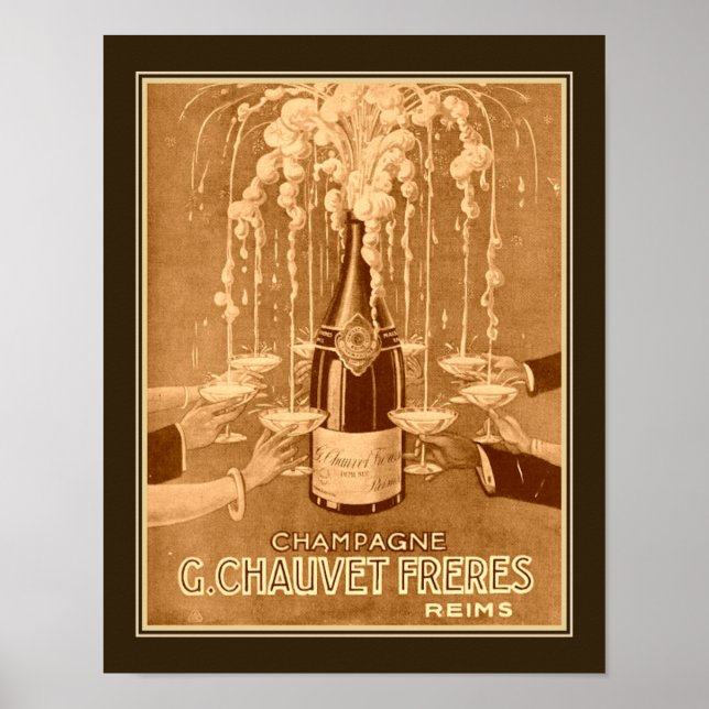 1923 Art Deco Champagne Ad. Poster (Vorne)