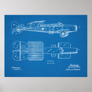 1923 Autoplane Autoplane Patent Art Zeichnend Prin Poster