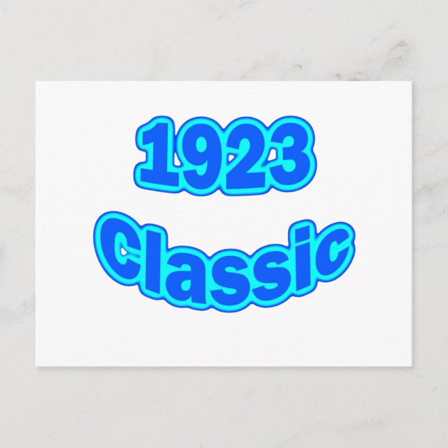 1923 Classic Blue Postkarte (Vorderseite)