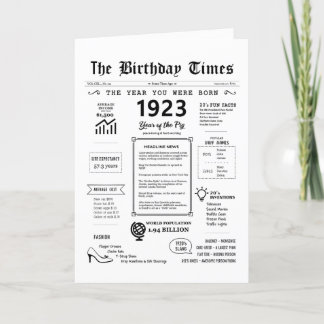 1923 Das Jahr, in dem Sie zur Geburtstagskarte Geb Dankeskarte