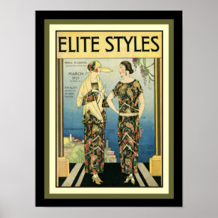 1923 Elite Stile Art Deco Mode Print 12 x 16 Poster