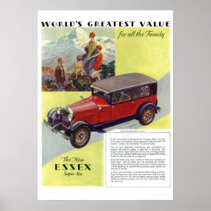 1923 Essex Super-Six Vintage Poster