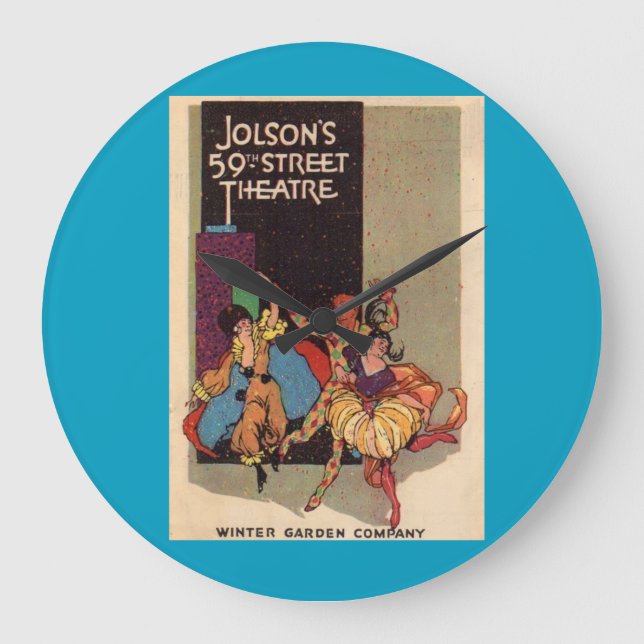 1923 Spielrechnung für das Theater von Al Jolson Große Wanduhr (Vorderseite)