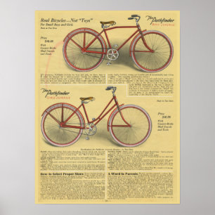 1923 Vintages Boys Pathfinder Bicycle Ad Art Poste Poster