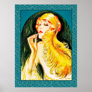 1924 Art-Déco-Dame Poster