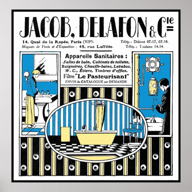 1924 Französische Klempnerwerbung Poster (Vorne)