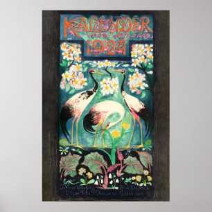 1924 Kalender POSTER DRUCK A5A1 Vintage Niederländ