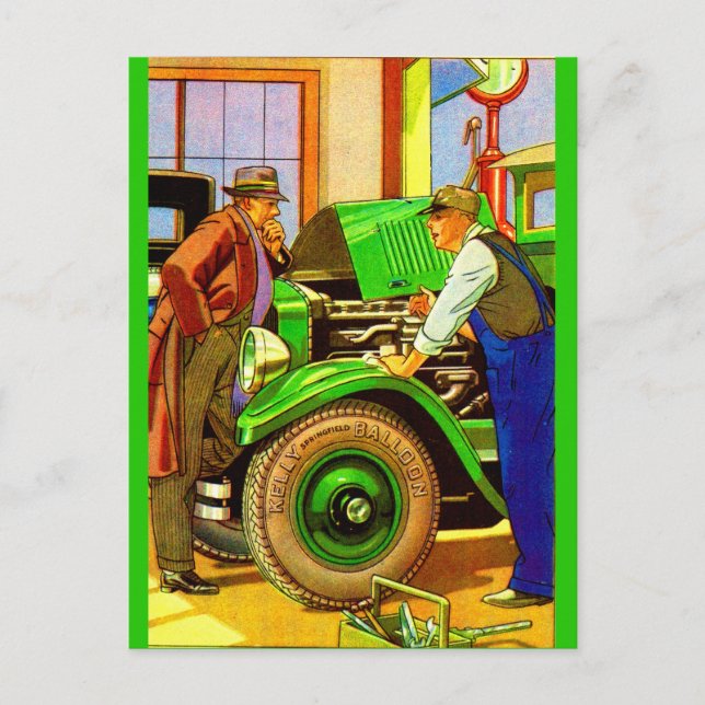 1924 Kelly Springfield Ballonreifen und Postkarte (Vorderseite)