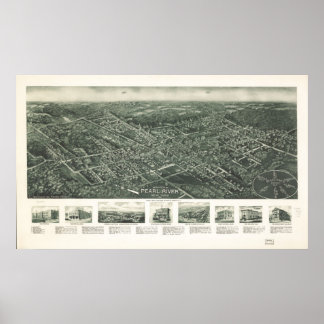 1924 Pearl River, New Birds Eye Panoramablick Poster
