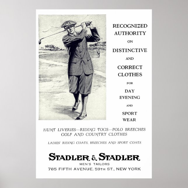 1924 Schneider Golf Clothing Werbung Print Poster (Vorne)