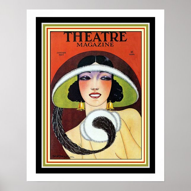 1924 Theater Magazine Art Deco Cover 16 x 20 Poster (Vorne)