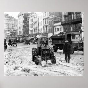 1924 Tractor Snow Plow Poster