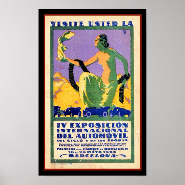 1925 AUTOMOBIL-AUSSTELLUNG VINTAGE POSTER (Vorne)