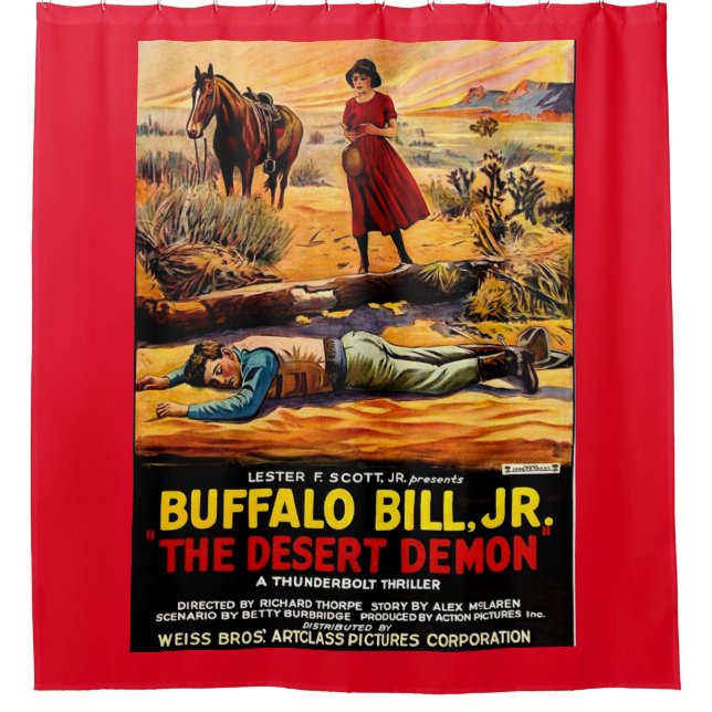 1925 Buffalo Bill, Jr. - Wüstendemon-Filmplakat Duschvorhang (Vorderseite)
