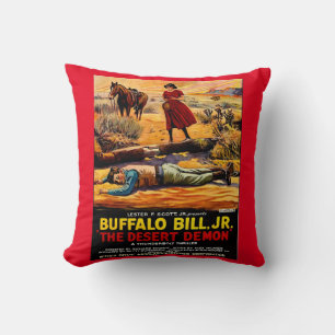 1925 Buffalo Bill, Jr. - Wüstendemon-Filmplakat Kissen