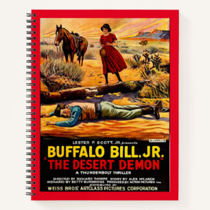 1925 Buffalo Bill, Jr. - Wüstendemon-Filmplakat Notizbuch
