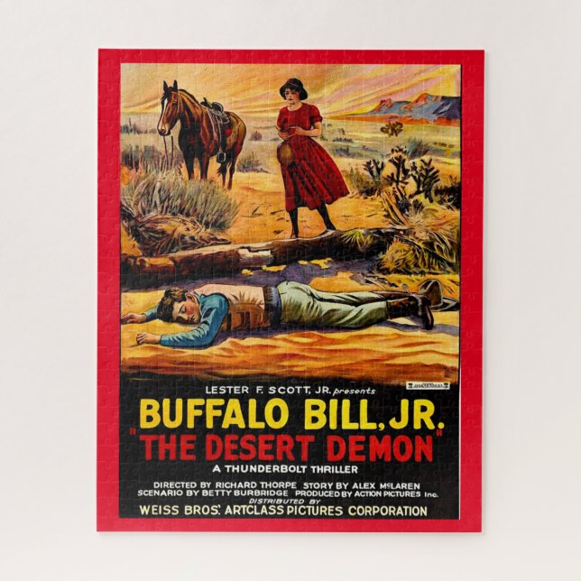 1925 Buffalo Bill, Jr. - Wüstendemon-Filmplakat Puzzle (Vertikal)