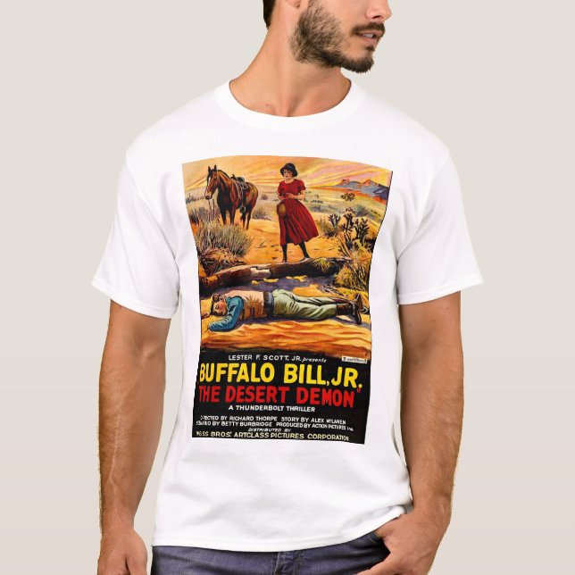 1925 Buffalo Bill, Jr. - Wüstendemon-Filmplakat T-Shirt (Vorderseite)