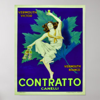 1925 Contratto Canelli Vermouth-Werbeplakat Poster