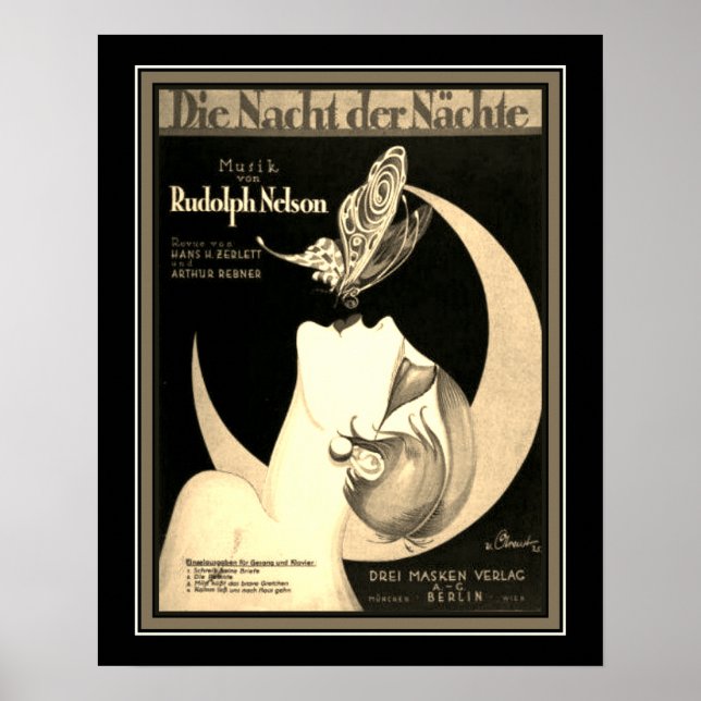 1925 Deko "Die Nacht der Nachte" Poster (Vorne)
