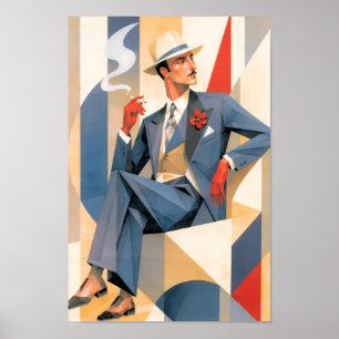 1925 Eleganter Mann Poster