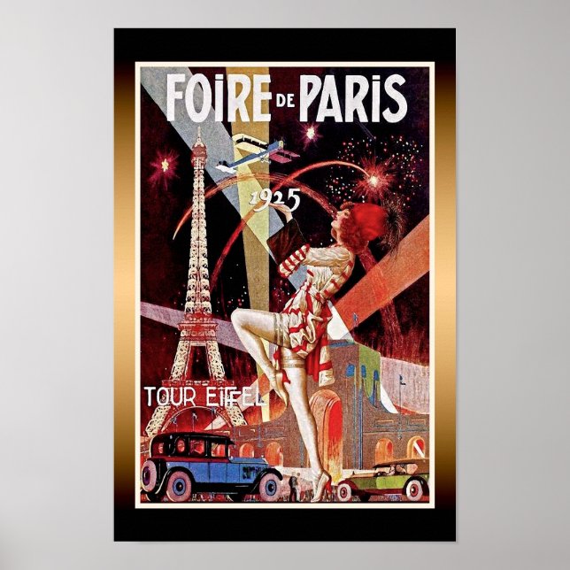 1925 Foire de Paris Eiffel Tower Art Deco Poster (Vorne)