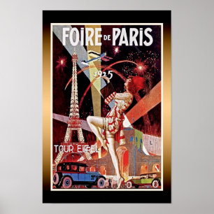 1925 Foire De Paris Eiffelturm Art Deco Plakat