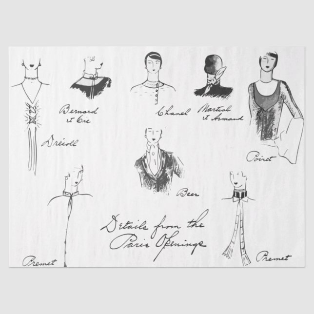1925 Französische Mode Seidenpapier (Vorderseite)