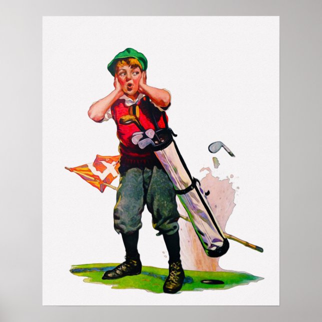 1925 Golf Aquarell Print Poster (Vorne)