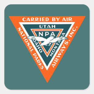 1925 National Parks Airways Quadratischer Aufkleber