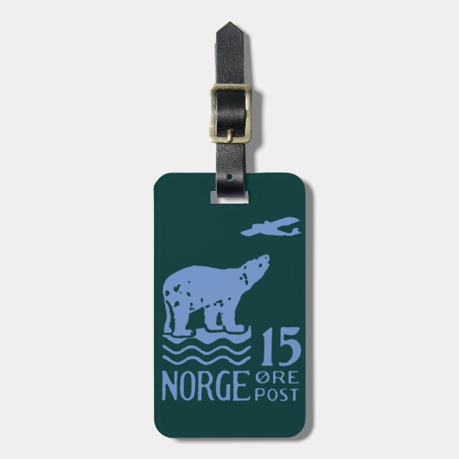1925 Norweger-Eisbär Gepäckanhänger (Vorderseite vertikal)