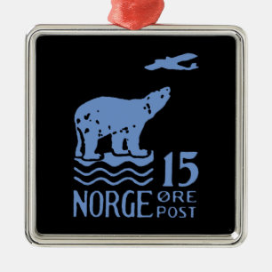 1925 Norwegischer Eisbär Ornament Aus Metall
