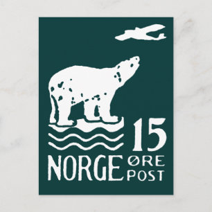 1925 Norwegischer Eisbär Postkarte