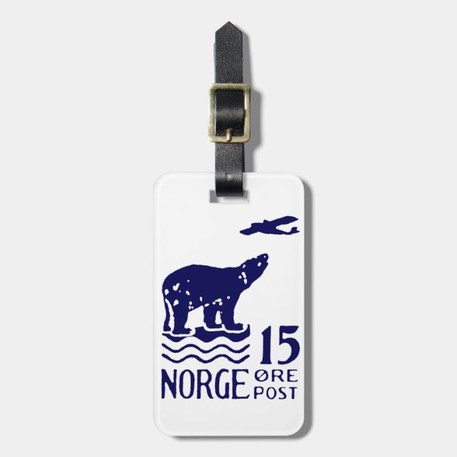 1925 Norwegischer Polarbär Gepäckanhänger (Vorderseite vertikal)