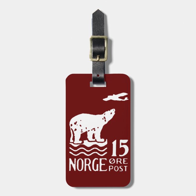1925 Norwegischer Polarbär Gepäckanhänger (Vorderseite vertikal)